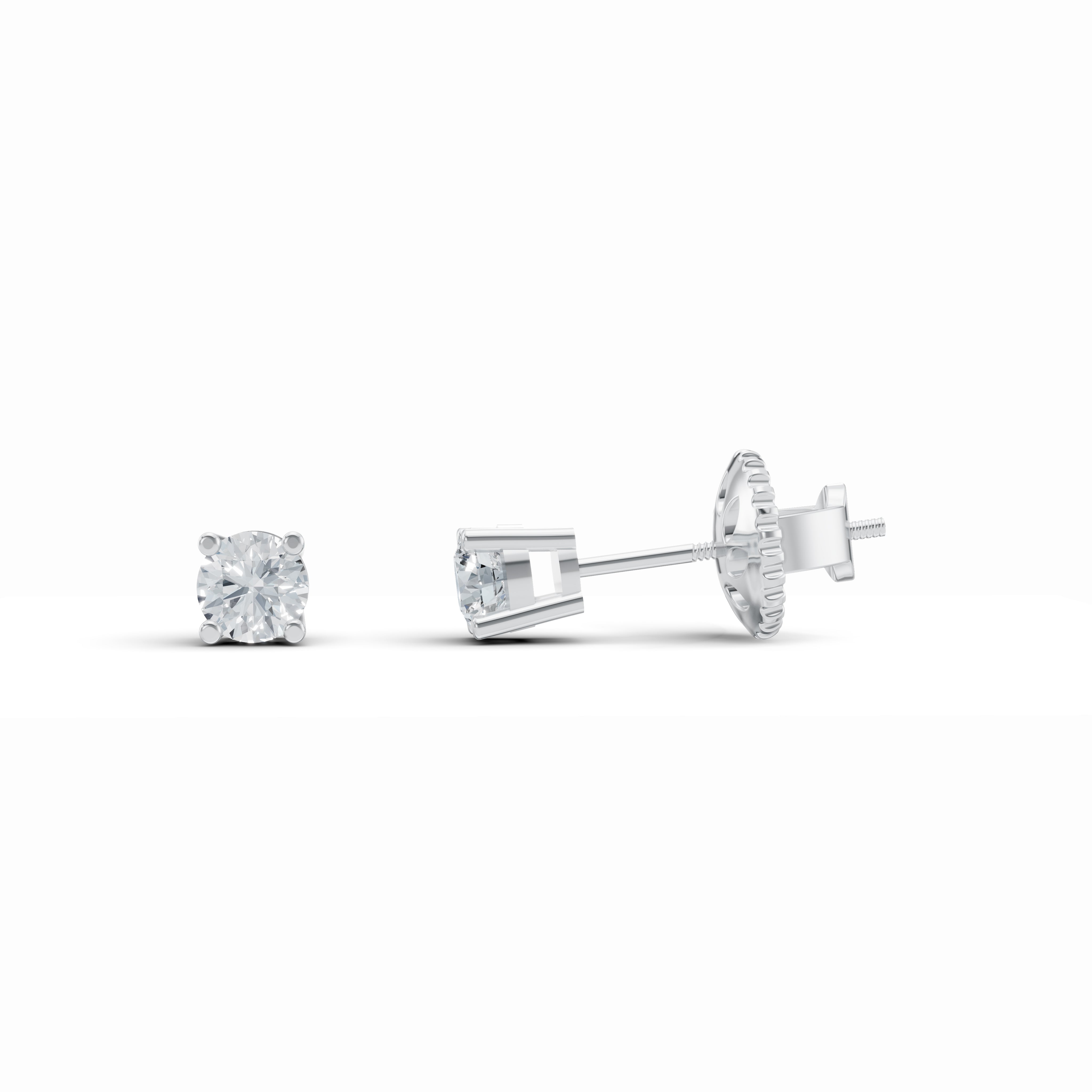 Celestia Solitaire Diamond Stud Earrings