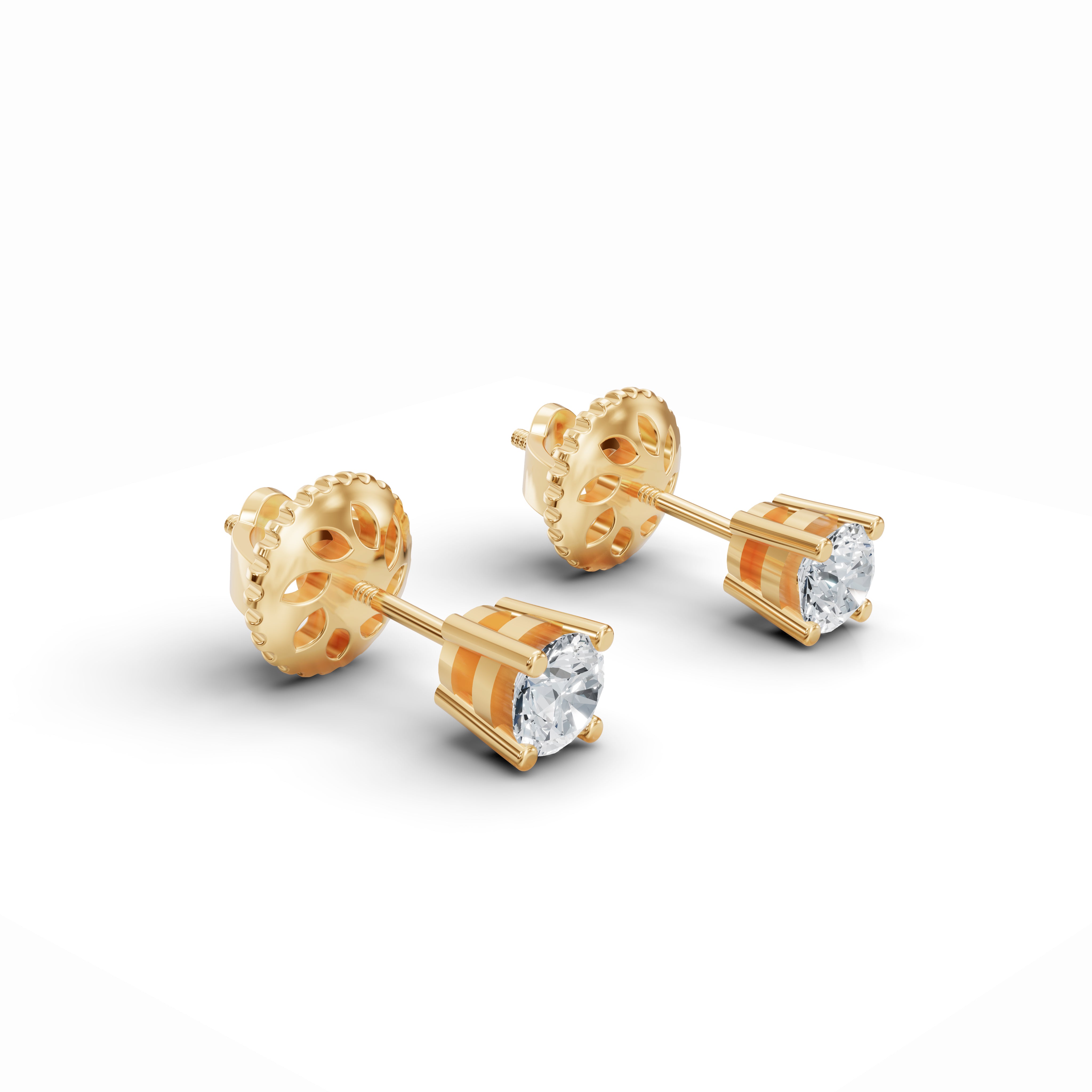 Celestia Solitaire Diamond Stud Earrings