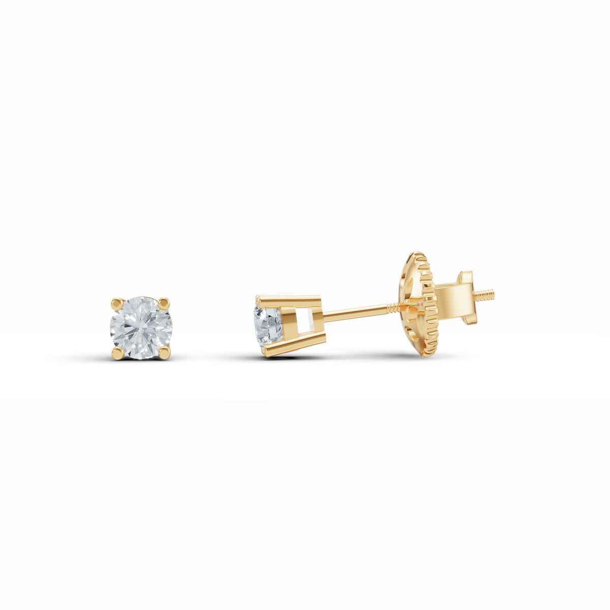 Celestia Solitaire Diamond Stud Earrings