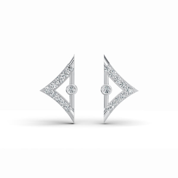 Triangular Edge Stud Diamond Earrings