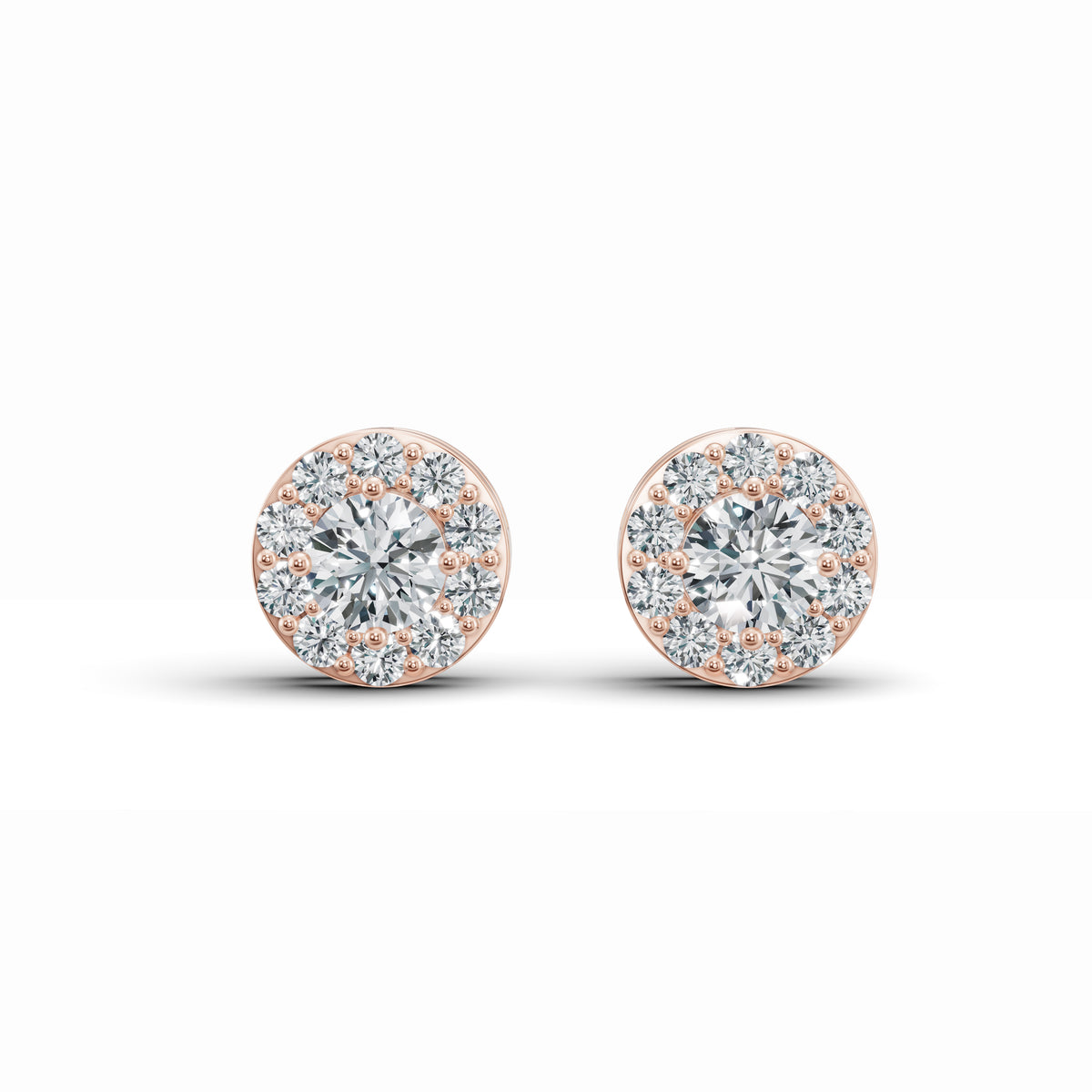Refined Round Diamond Stud Earrings