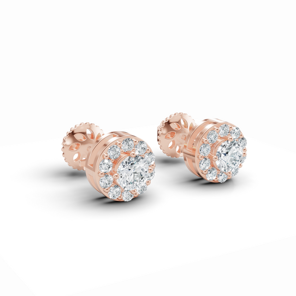 Refined Round Diamond Stud Earrings