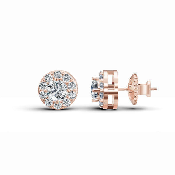 Refined Round Diamond Stud Earrings