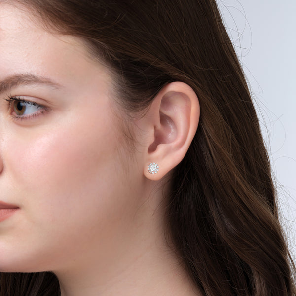 Refined Round Diamond Stud Earrings