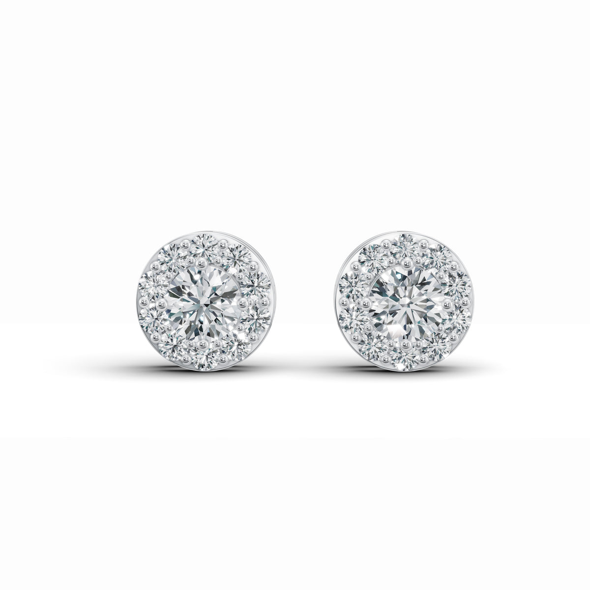 Refined Round Diamond Stud Earrings