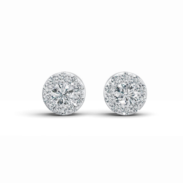 Refined Round Diamond Stud Earrings