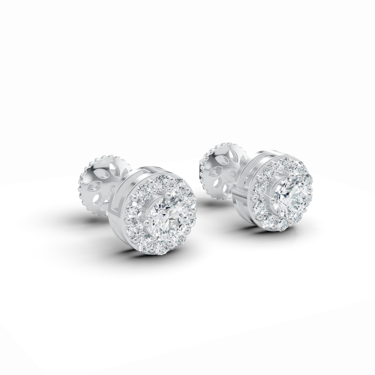 Refined Round Diamond Stud Earrings