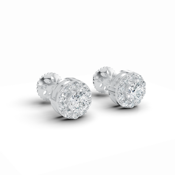 Refined Round Diamond Stud Earrings