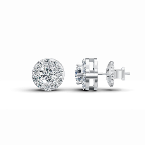 Refined Round Diamond Stud Earrings