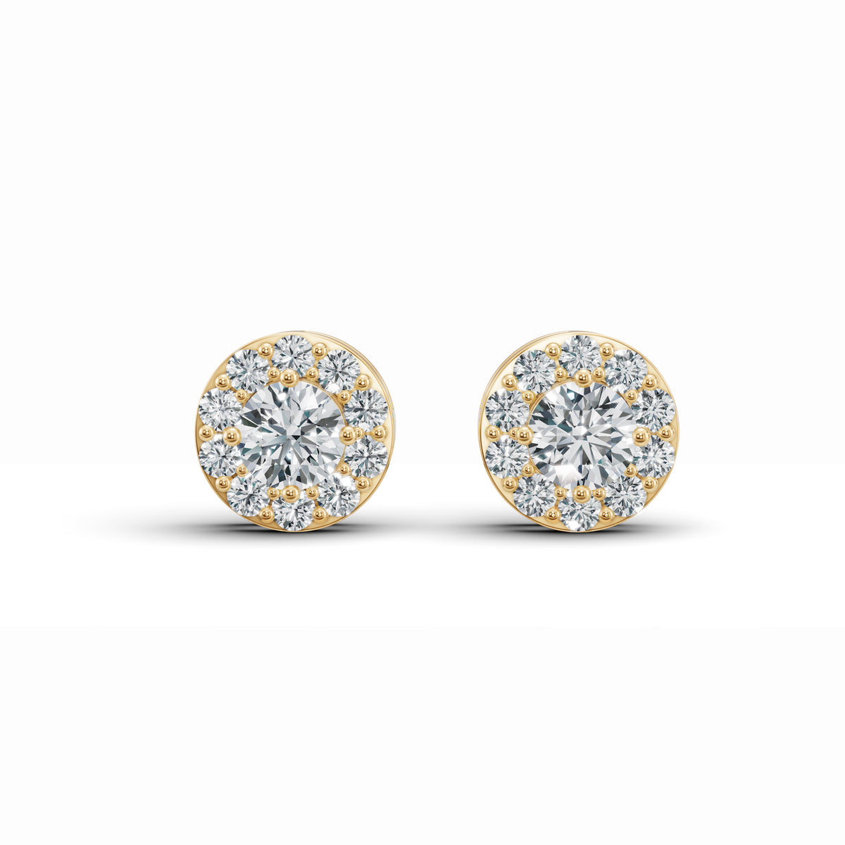 Refined Round Diamond Stud Earrings
