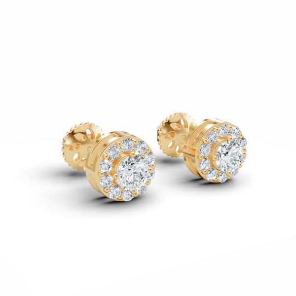 Refined Round Diamond Stud Earrings
