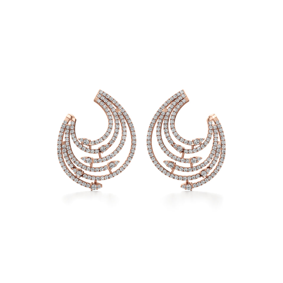 Circular Serpent Diamond Earrings
