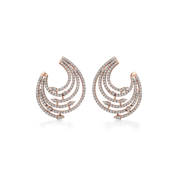 Circular Serpent Diamond Earrings