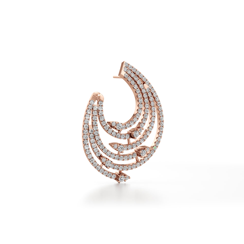 Circular Serpent Diamond Earrings