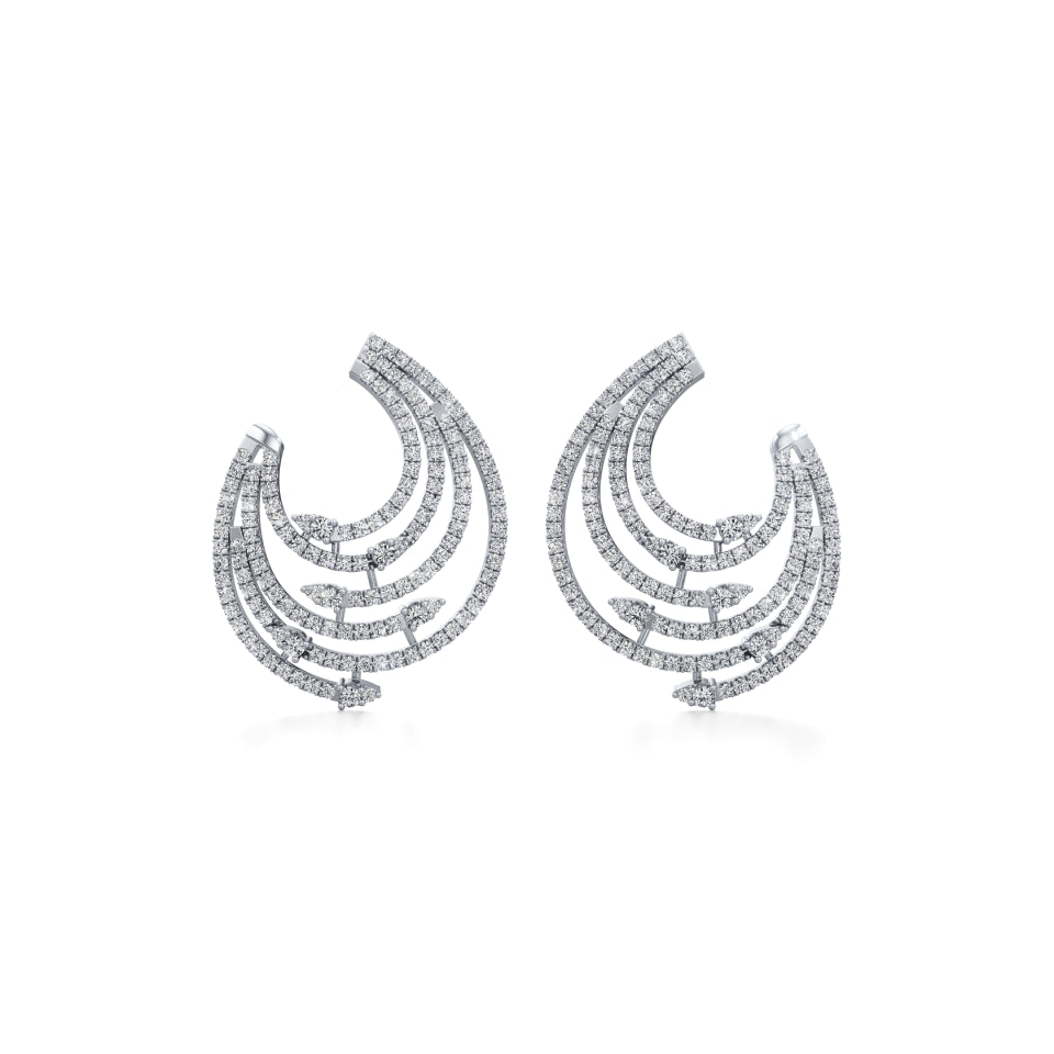 Circular Serpent Diamond Earrings