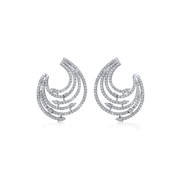 Circular Serpent Diamond Earrings