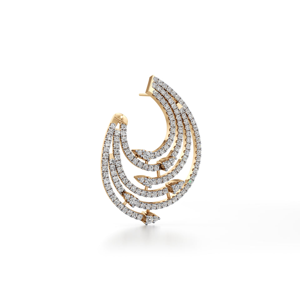 Circular Serpent Diamond Earrings