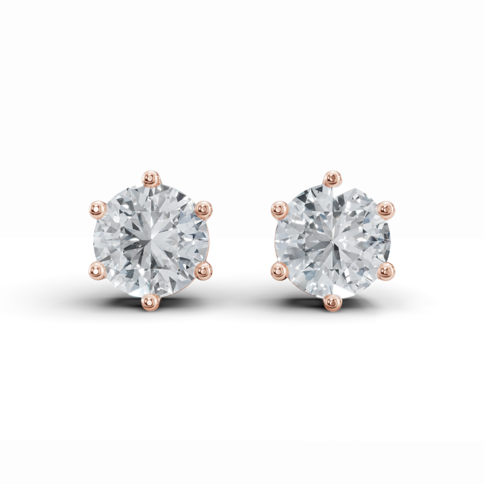 Classic Solitaire Stud Diamond Earrings