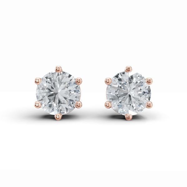 Classic Solitaire Stud Diamond Earrings