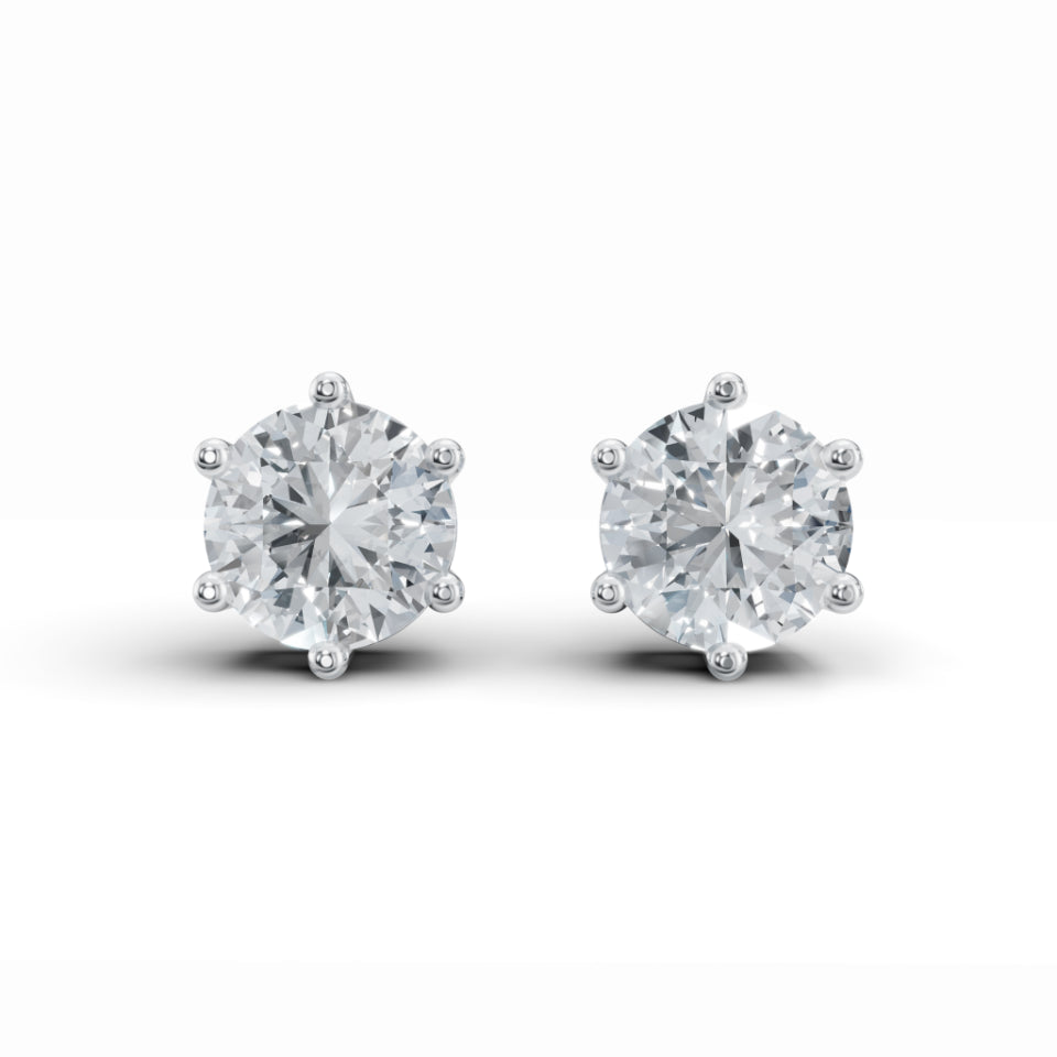 Classic Solitaire Stud Diamond Earrings