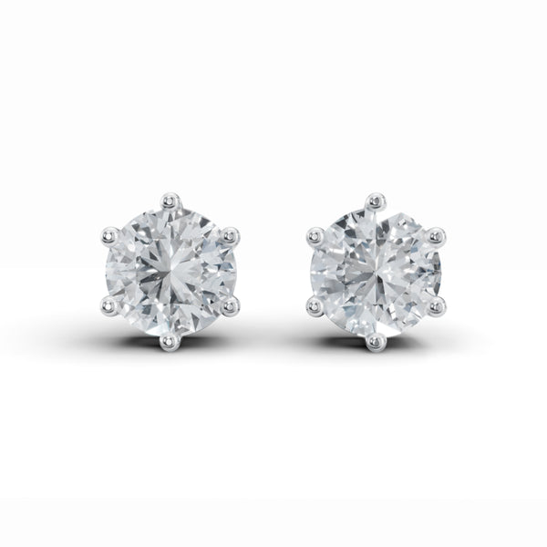 Classic Solitaire Stud Diamond Earrings