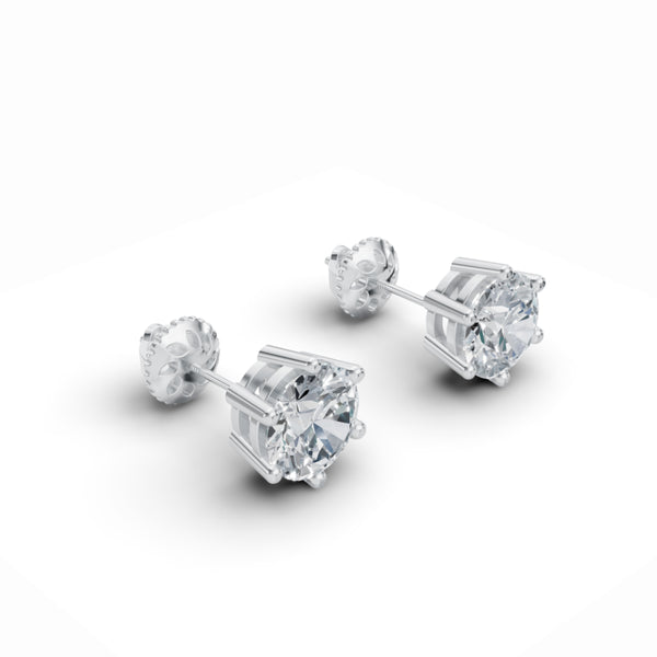 Classic Solitaire Stud Diamond Earrings