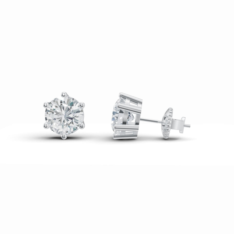 Classic Solitaire Stud Diamond Earrings