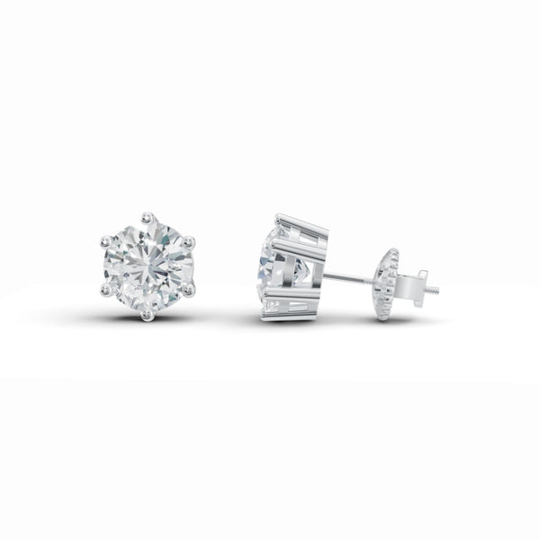 Classic Solitaire Stud Diamond Earrings
