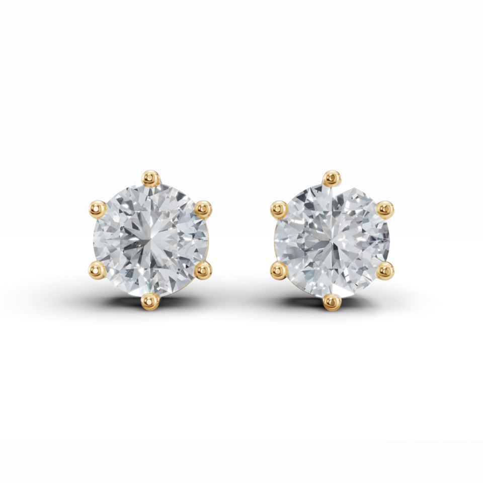 Classic Solitaire Stud Diamond Earrings