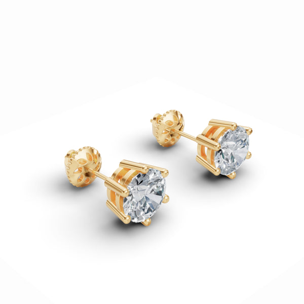 Classic Solitaire Stud Diamond Earrings