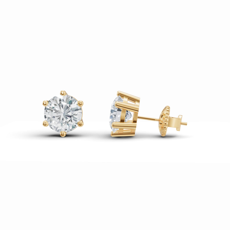Classic Solitaire Stud Diamond Earrings