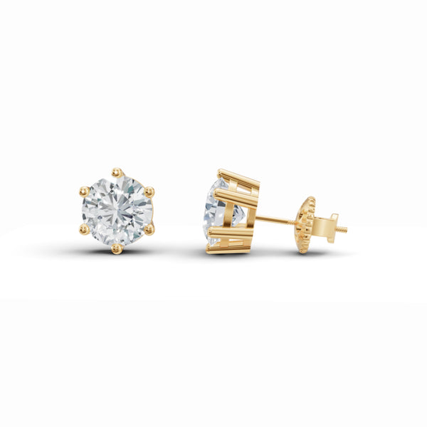 Classic Solitaire Stud Diamond Earrings