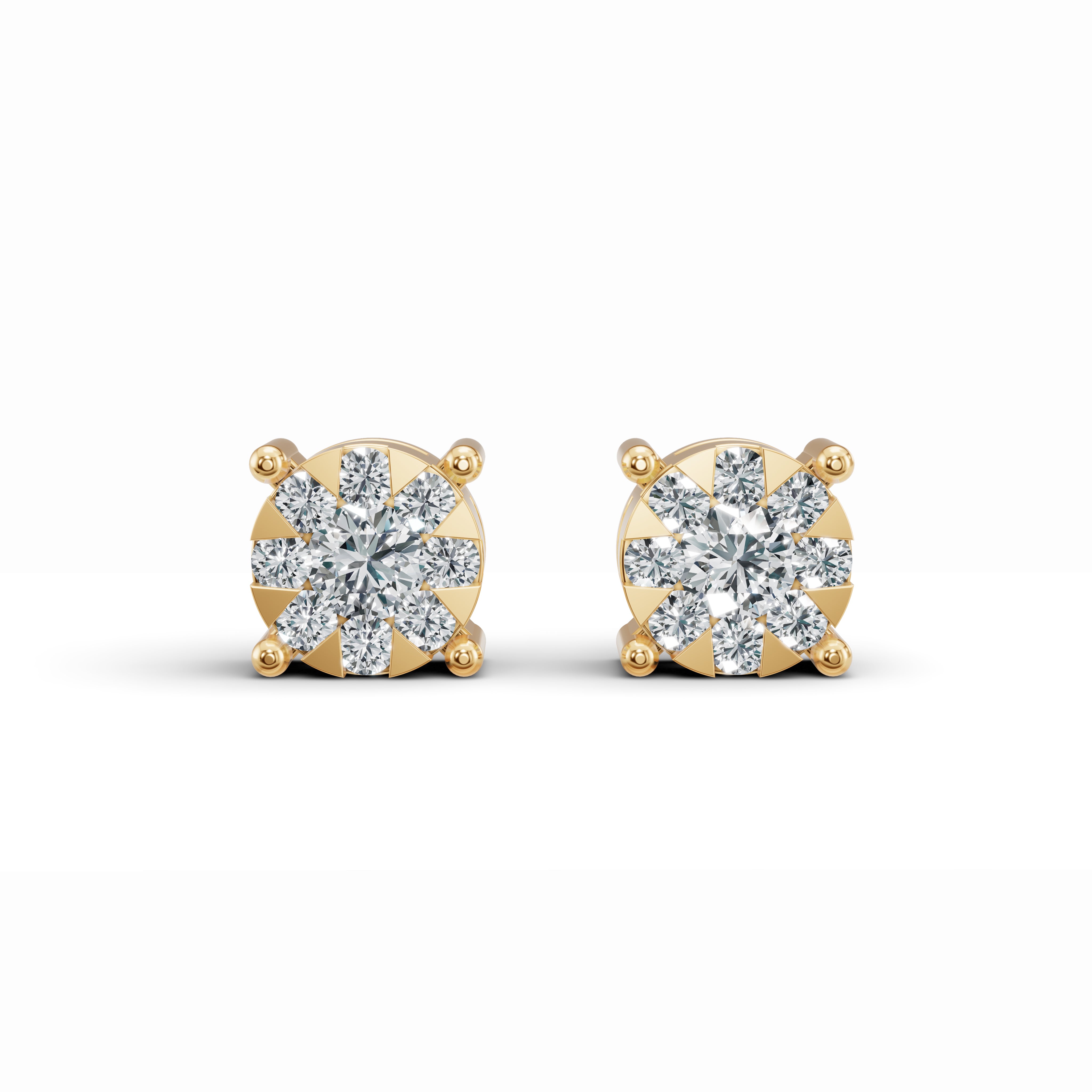 Classic Round Diamond Stud Earrings