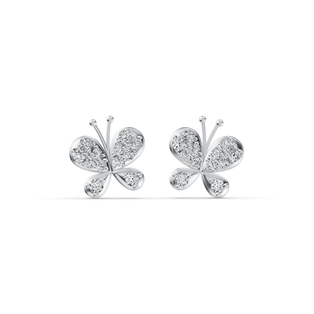 Flutter Butterfly Diamond Stud Earrings