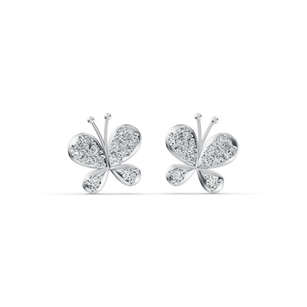 Flutter Butterfly Diamond Stud Earrings