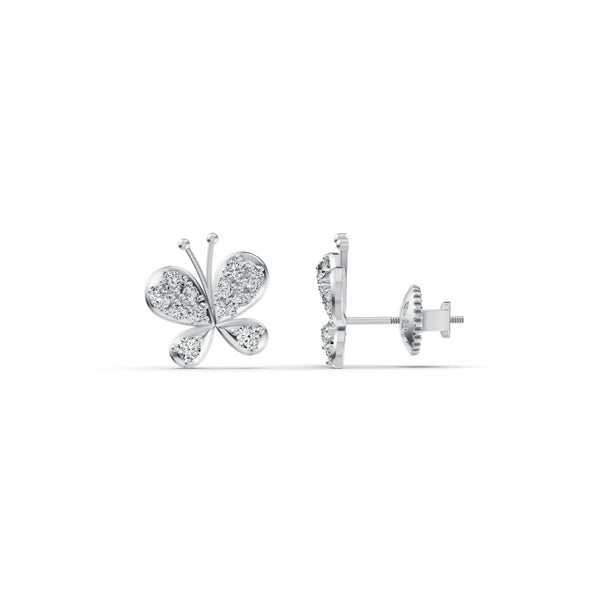 Flutter Butterfly Diamond Stud Earrings