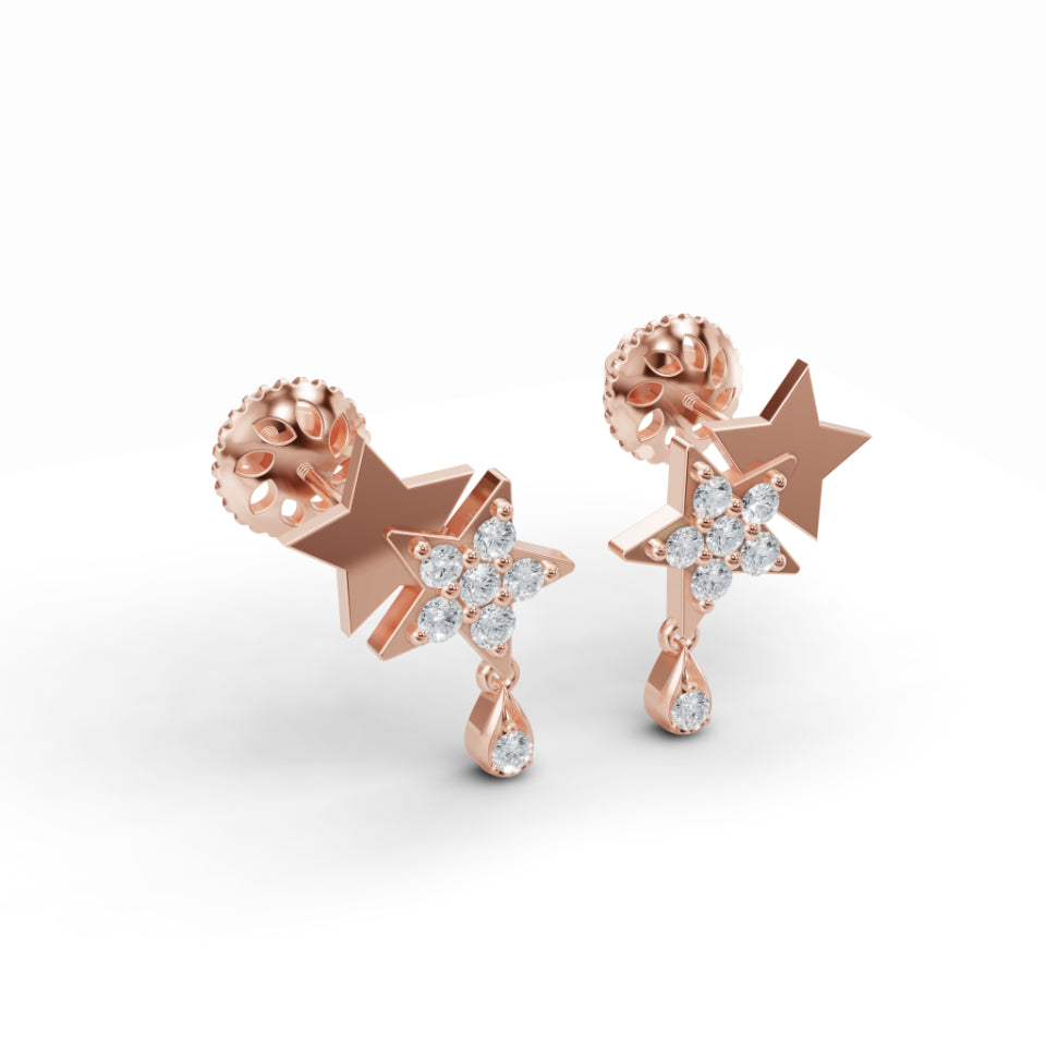 Starry Night Drop Diamond Earrings