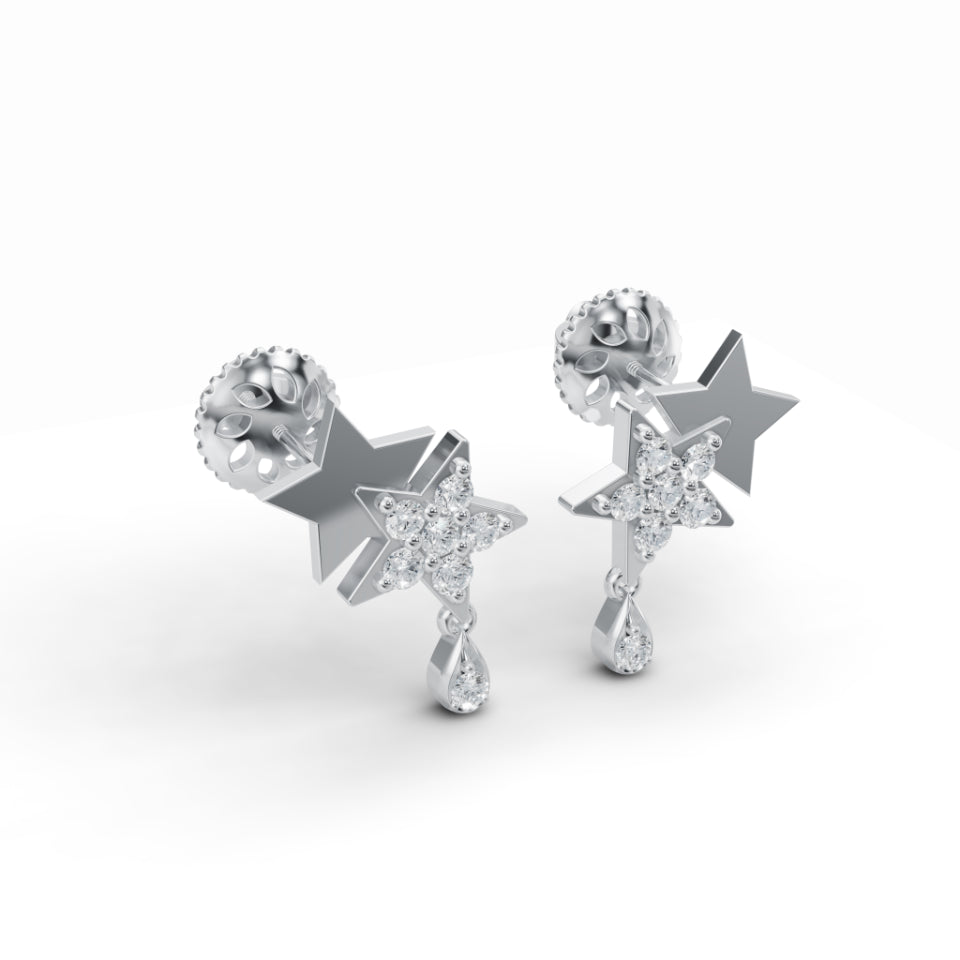 Starry Night Drop Diamond Earrings