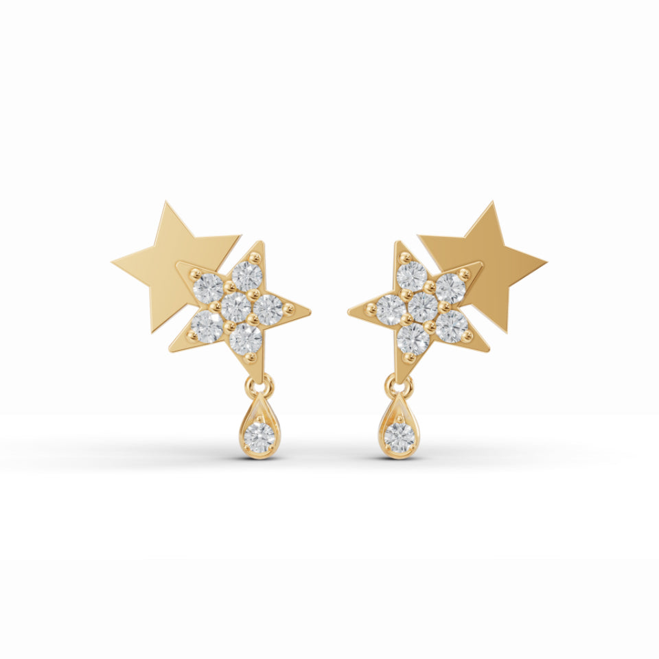 Starry Night Drop Diamond Earrings