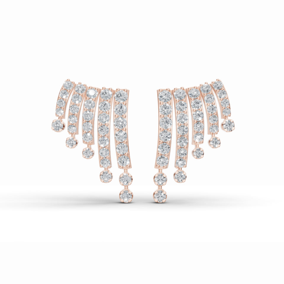 Sparky Wings Drop Diamond Earrings