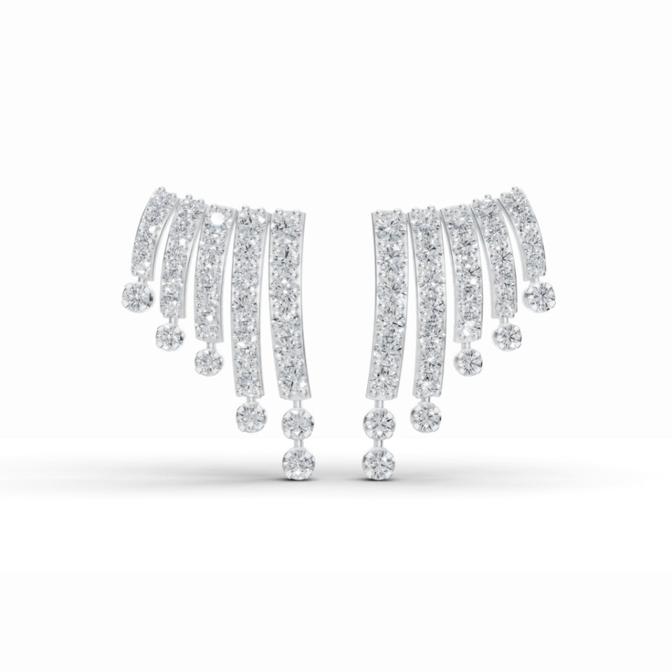 Sparky Wings Drop Diamond Earrings