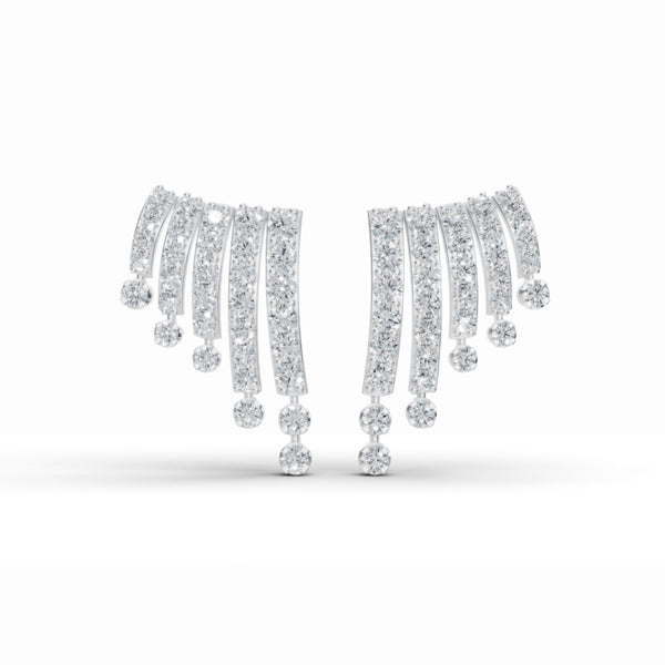 Sparky Wings Drop Diamond Earrings