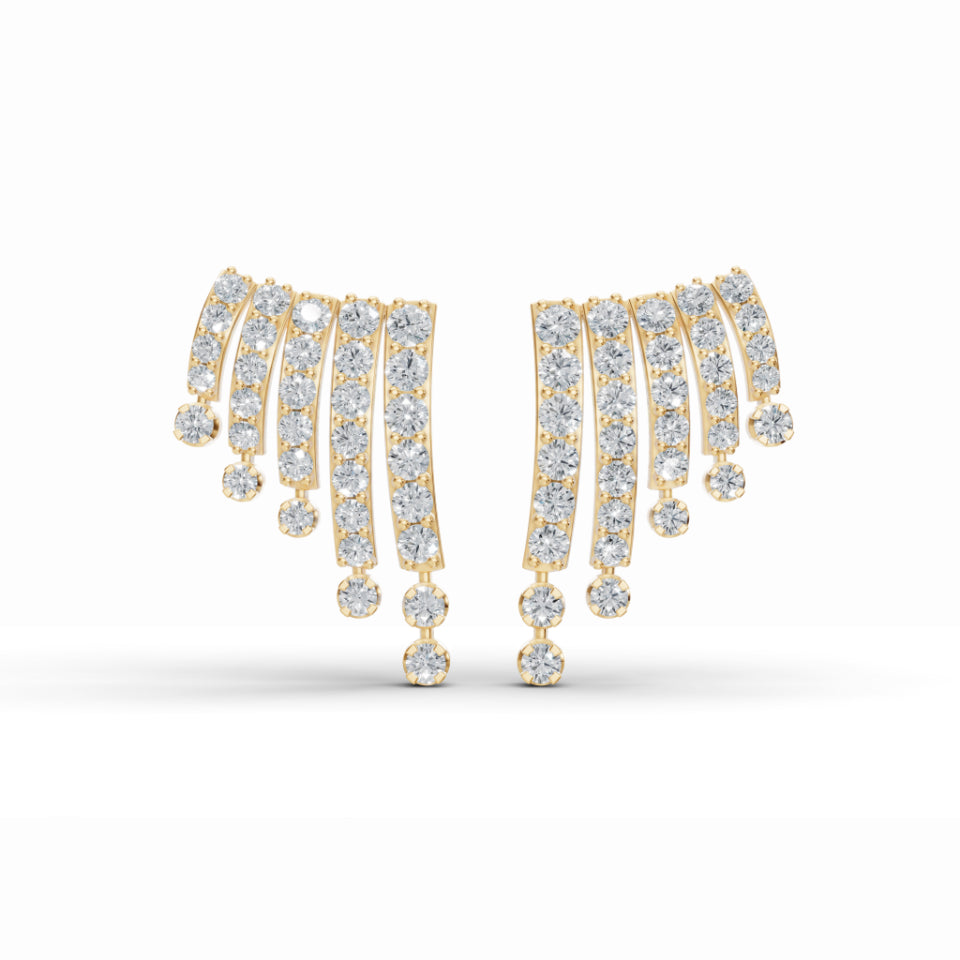 Sparky Wings Drop Diamond Earrings