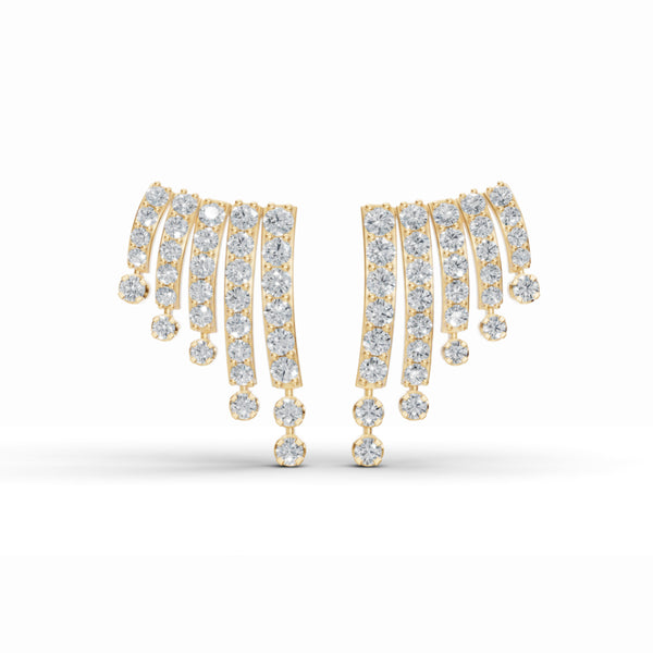 Sparky Wings Drop Diamond Earrings