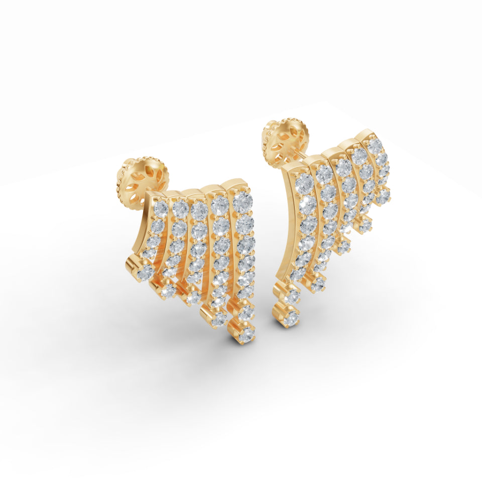 Sparky Wings Drop Diamond Earrings