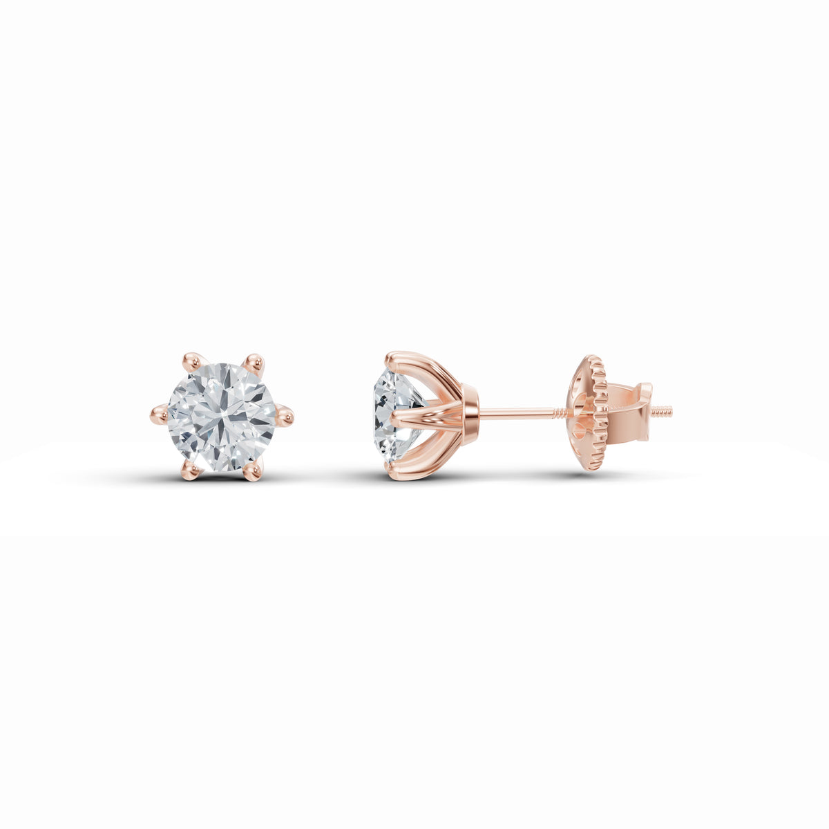 Radiant Solitaire Diamond Studs