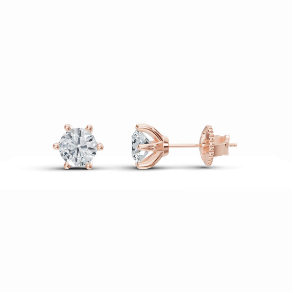 Radiant Solitaire Diamond Studs