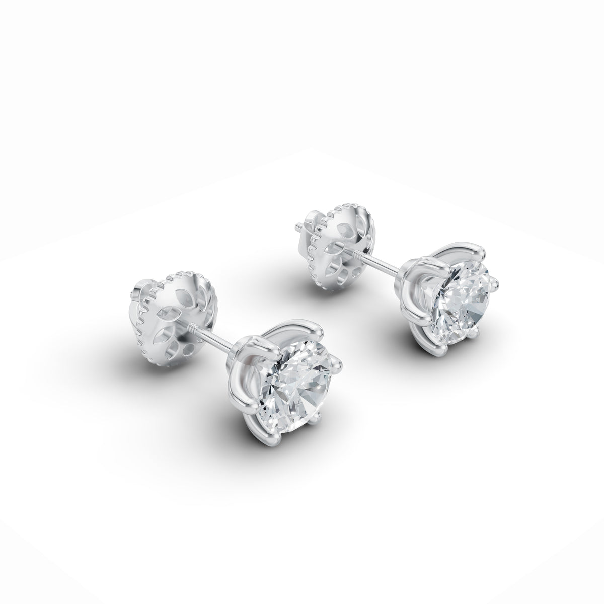 Radiant Solitaire Diamond Studs