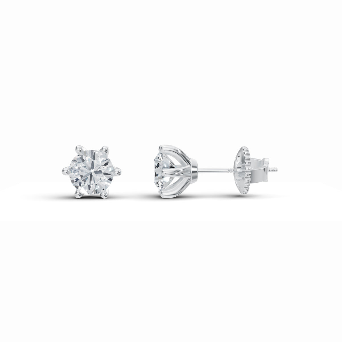 Radiant Solitaire Diamond Studs