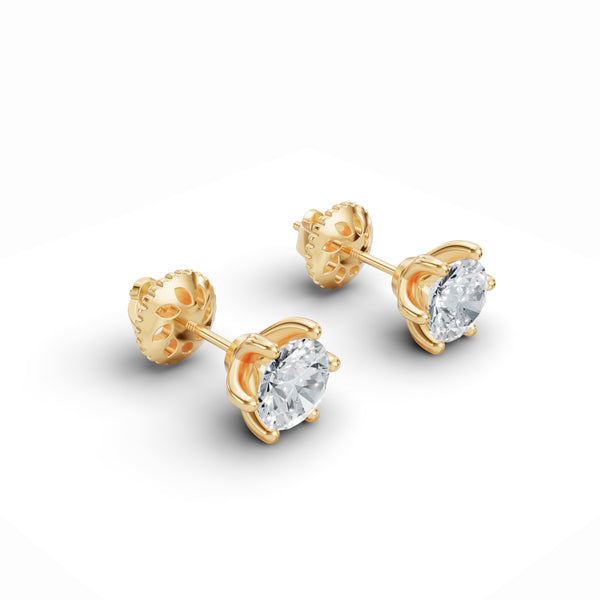 Radiant Solitaire Diamond Studs